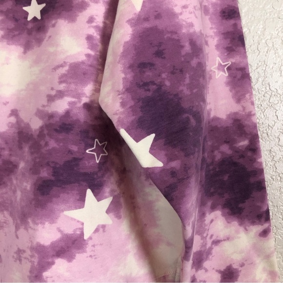 Wildfox Purple Tie Dye Star Easy Does It Pullover Sweatshirt Loungewear Large - Picture 5 of 10